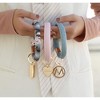 MKF Collection Jasmine 3 Piece Bangle Wristlet and Keychain Set by Mia K- Pink Denim - 3 of 4