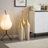 Angel Sar 3 Piece Woven Pattern Metal Vase Set, Tall White Cylinder Floor Vases with Gold Weave Design, 35.4" 31.5" 27.5" H Home Decor - 2 of 4
