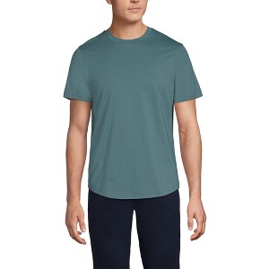 Lands' End Men's Short Sleeve Supima Curved Hem Tee - 1 of 3