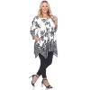 Women's Plus Size Paisley Scoop Neck Tunic Top with Pockets - White Mark - image 2 of 3