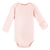 Hudson Baby Girls Thermal Preemie Layette Set 4pc Long Sleeve Outfit, Soft Pink Sage Rose, Preemie - 4 of 4