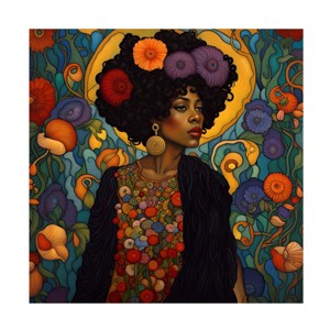 Canvas Wall Art - Tina Lavoie 'Art Nouveau Beauty VIII' Wall Art for Living Room, Bedroom, or Office Décor by Trademark Fine Art - 24 x 24 Inches - 1 of 4