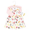 Hudson Baby Infant and Toddler Girls Cotton Dress and Cardigan Set, Ice Cream And Popsicles - 2 of 4