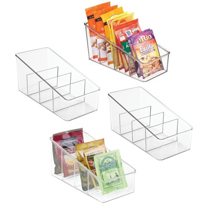 Mdesign Plastic Kitchen Food Packet/pouch Organizer Caddy, 4 Pack ...