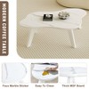 NicBex 1PC/2PCS Modern Cloud-Shaped Coffee Table,Marble-Look Side Table with Solid Wood Legs,Center Table for Living Room,Bedroom,Dining Room,White - 4 of 4