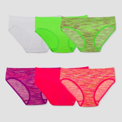 Girls' 6pk Seamless Hipster Briefs 