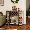 Aheaplus 47-inch Storage Wine Cabinet with Glass Racks, Coffee Bar with Shelves - 3 of 4