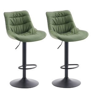 YOUNIKE Adjustable Swivel Counter Height Bar stools Set of 2 Modern Leather Island Barstools Seat Size 19.69"Wx15.75"Dx(22.83-32.28)"H - 1 of 4