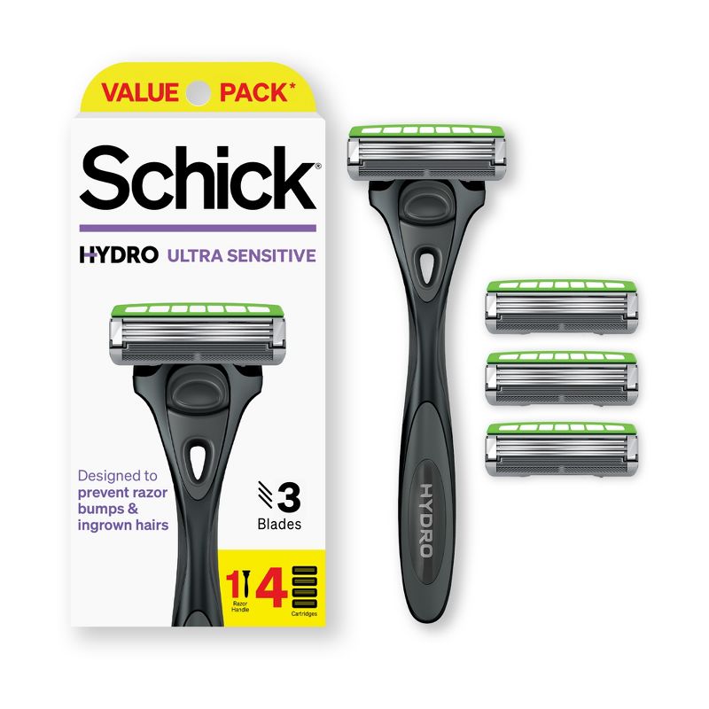 Schick Hydro Ultra Sensitive Razor &#8211; 3 Blade Razor for Men with Sensitive Skin &#8211; 1 Razor Handle with 4 Razor Refills, 1 of 13