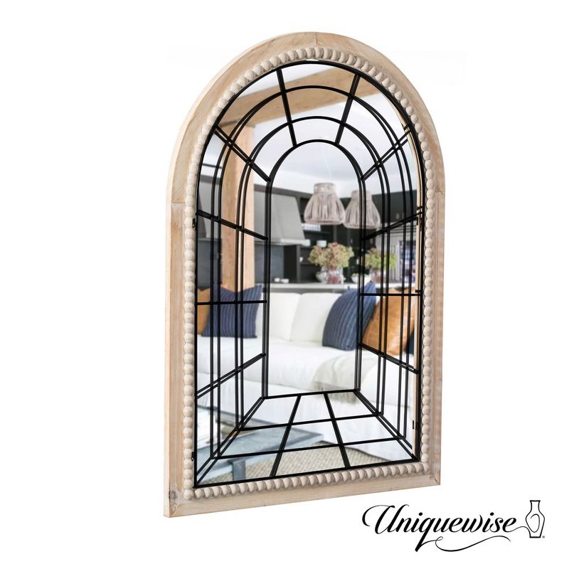 Uniquewise Arched Large 39.37 x 27.56 in Rustic Window Metal Mirror, Windowpane Shaped Decoration Farmhouse Big Wall Mounted Mirrors Boho Decor, 4 of 9
