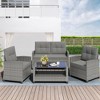 Celebalcony 4 Piece Wicker Complete Patio Set With Cushions - 3 of 4