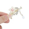 Unique Bargains Exquisite Flower Rhinestone Pendant Spring Clip Hair Clips Gold Tone Pink 1 Pc - 4 of 4