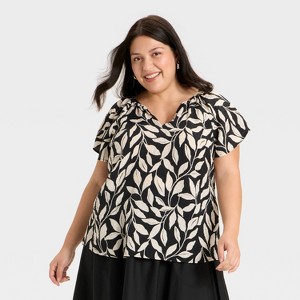 Women's Flutter Short Sleeve Top - Ava & Viv™ - 1 of 3