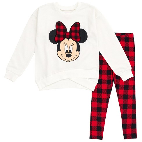 Mickey Mouse & Friends Minnie Mouse Toddler Girls Fleece Hoodie And Leggings  Outfit Set Red 3t : Target