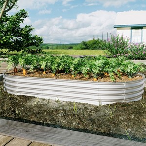 Okak Galvanized Steel Raised Garden Bed 12 Inch (2-Pack) Heavy Duty Rust-Resistant Planter Box Kit for Vegetables, Flowers, Herbs, Easy Assembly - 1 of 4