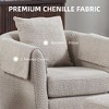 COMHOMA Swivel Accent Chair with Ottoman, Chenille Barrel Armchair Set, Removable Back Pillow & Armrest Covers - 4 of 4