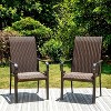 5pc Patio Dining Set with Rattan Arm Chairs & Square Steel Table - Captiva Designs: Weather-Resistant, No Cushion - 2 of 4