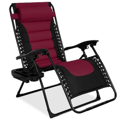 Best Choice Products Oversized Padded Zero Gravity Chair, Folding Outdoor Patio Recliner w/ Side Tray