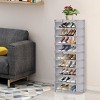SEVOBAL 10 Tier No-Woven Fabric Steel Stackable Storage Shelves Vertical Tower Space Saver High Capacity for Living Room, Gray, 21.26"*5.51"*4.33" - 2 of 4