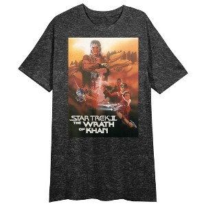 Star Trek II: The Wrath of Khan Women's Black Heather Sleep Shirt - 1 of 2