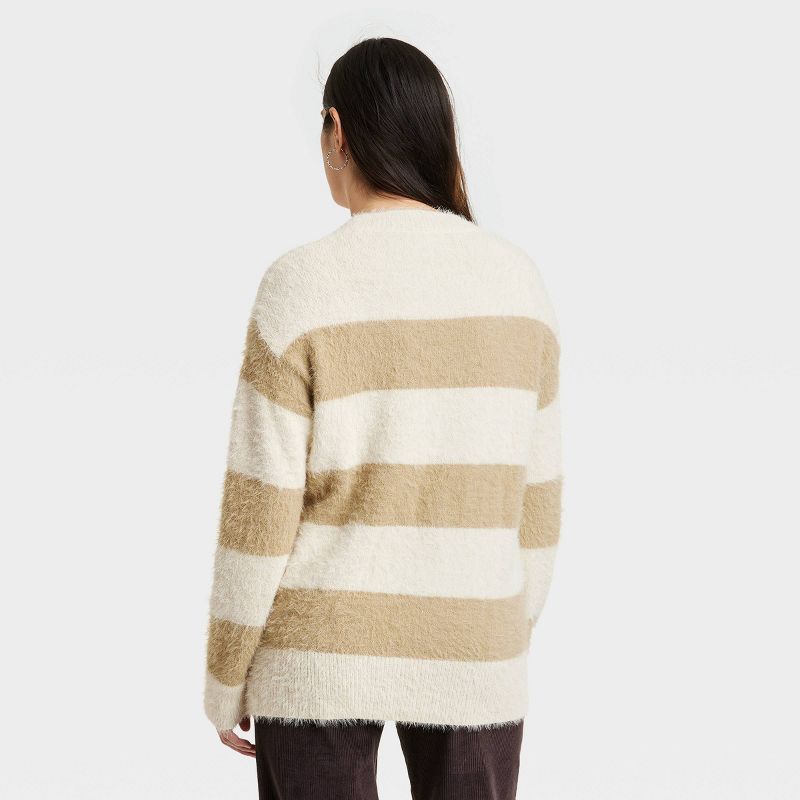 Women's Fuzzy Tunic Pullover Sweater - Universal Thread™ Striped, 3 of 11