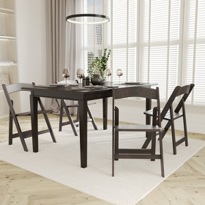 Emma and Oliver Set of 4 Solid Wood Foldable Dining Chairs - 1 of 4