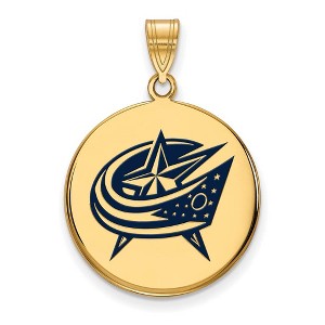 Black Bow Jewelry 14k Yellow Gold Plated Sterling Silver Columbus Blue Jackets NHL Large Pendant - 1 of 3