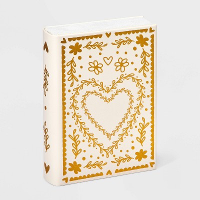 Heart Flower Pattern Jewelry Organizer Book - A New Day™ White/Gold