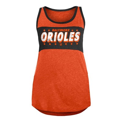 Baltimore Orioles Women's Repeat Logo Tie-Back Racerback Tank Top - Black