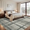 Modern Plaid Area Rug Large Washable Rugs for Living Room - 3 of 4
