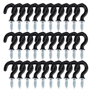 Unique Bargains Home Cup Ceiling Vinyl Coated Metal Coated Screw-in Hanger Hooks 30 Pcs - 1 of 3