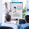 Costway Mobile Whiteboard 40" x 26" Height Adjustable Magnetic Dry Erase Board with Stand Green/Black/White - 2 of 4