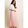 PinkBlush Petite Light Pink Chiffon Colorblock Maternity Maxi Dress - 4 of 4