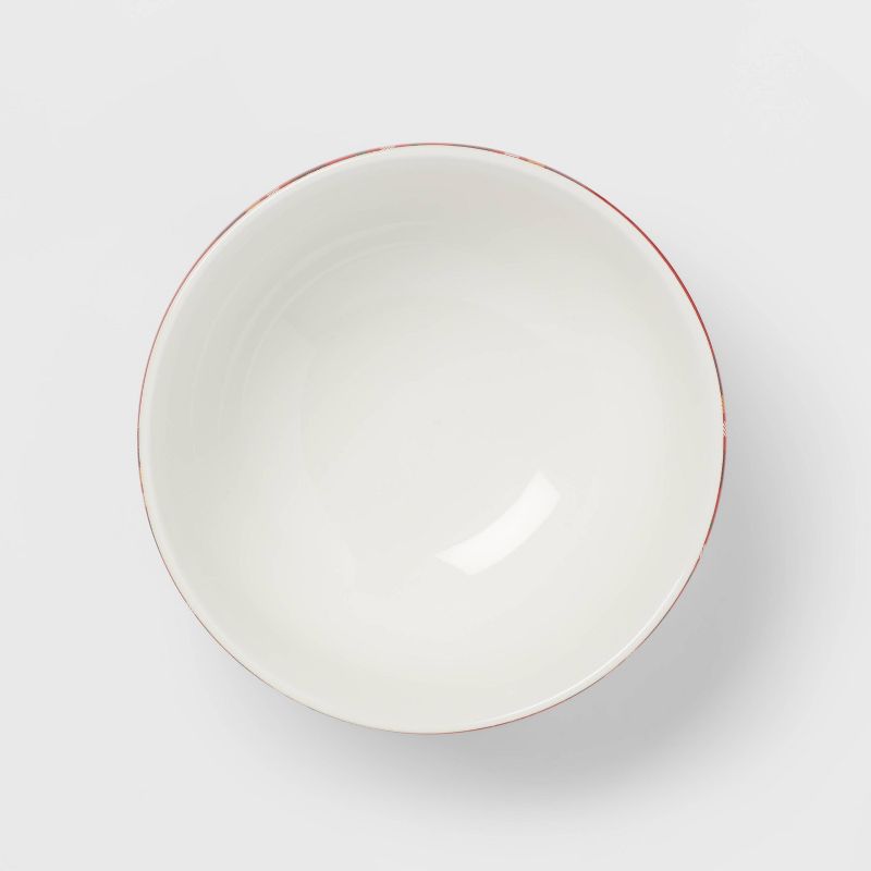 16oz 4pk Porcelain Plaid Bowls - Threshold&#8482;, 4 of 5