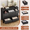 Modern Wooden Dresser with Ten Drawers, Natural Texture Finish for Bedroom, Sturdy Storage Organizer,  for Living Room and Home Office - 3 of 4