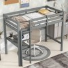 NicBex Full/Queen Size Wood Loft Bed with Built-in Desk,Safety Guardrails and Ladder for Kids Teens Adults - 2 of 4