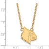 Black Bow Jewelry 14k Yellow Gold Plated Sterling Silver Louisville Cardinals NCAA Necklace 18 Inch - 2 of 4