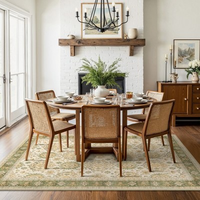 Abynow Medallion Diamond Faded Rustic Indoor Area Rug