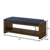 GDFStudio Carter 47" Wood Bench, Shoe Rack with Removable Linen Cushion - 3 of 4