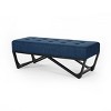 Modern Tufted Ottoman Bench with Geometric Steel Base and Upholstered Cushion for Living Room – 3irtyhousy - 2 of 4