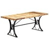 vidaXL Dining Table Brown, Black Solid Mango Wood, Steel 70.9 x 35.4 in - 2 of 4