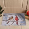 Primitives By Kathy 34.0 Inch Cardinal Couple Rug Red Birds Mat Door Mat - 2 of 3