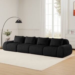 Racxily Modern L-Shaped Modular Sectional Sofa for Living Room, Oversized Couch, Boneless sofa, Movable Ottoman, Buckle connection, Anti-slip Design - 1 of 4