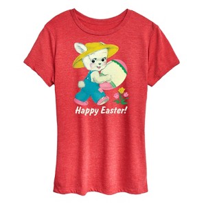 Women's - Instant Message - Vintage Happy Easter Short Sleeve Graphic T-Shirt - 1 of 4