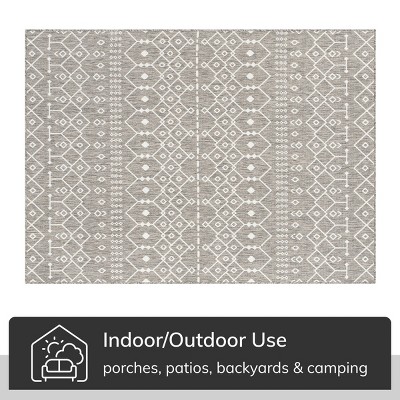 Luxe Light Grey Synthetic 8' x 10' Easy-Care Outdoor Area Rug