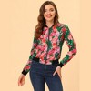 INSPIRE CHIC Women's Stand Collar Floral Prints Zip Up Lightweight Short Jacket - 2 of 4