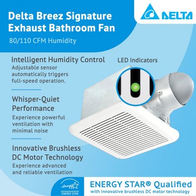 White Galvanized Steel Energy Star Ceiling Mount Exhaust Fan