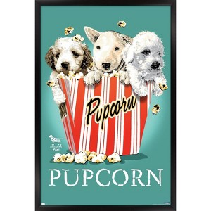 Trends International Jim Baldwin - Pupcorn Framed Wall Poster Prints - 1 of 4