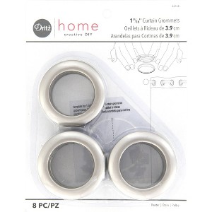 Dritz Set of 8 Home 1-9/16" Curtain Grommets Pewter - 1 of 4