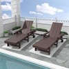 WestinTrends Ashore 2 Piece Reclining Chaise Lounge With Arms & Wheels - 2 of 4